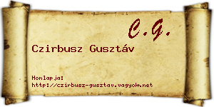 Czirbusz Gusztáv névjegykártya