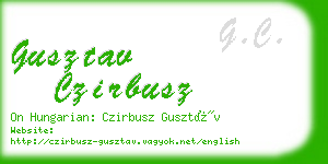 gusztav czirbusz business card